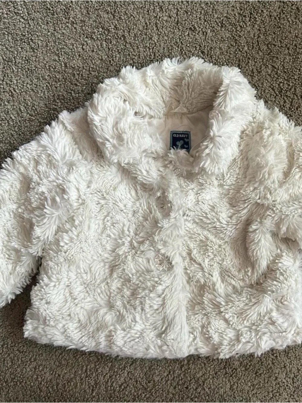 Old Navy white Faux Fur baby Jacket